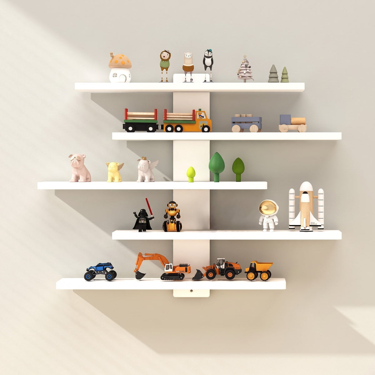 Étagère murale blanche design adaptée à différentes pièces