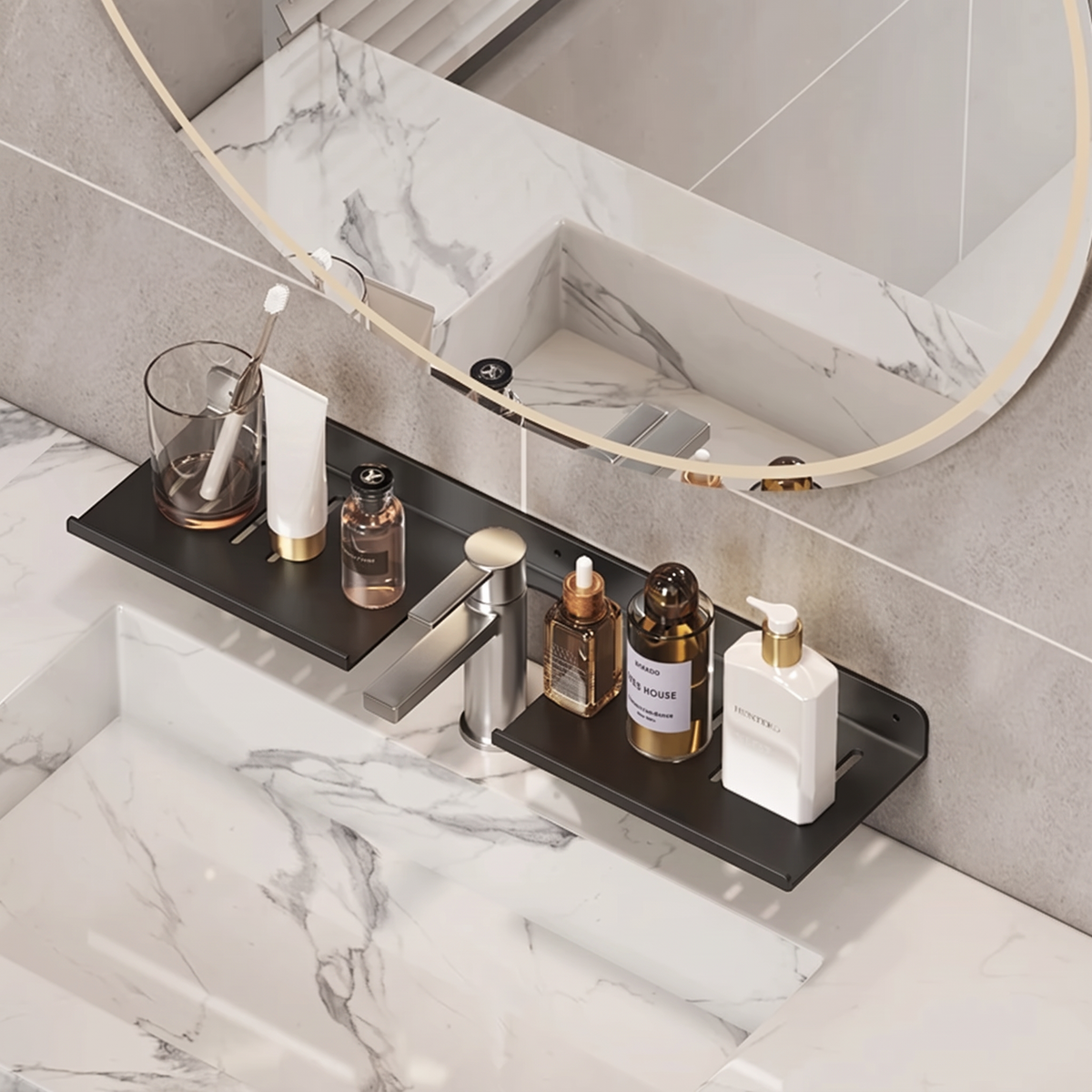 Étagère Murale Salle de Bain pour Lavabo - Murivo
