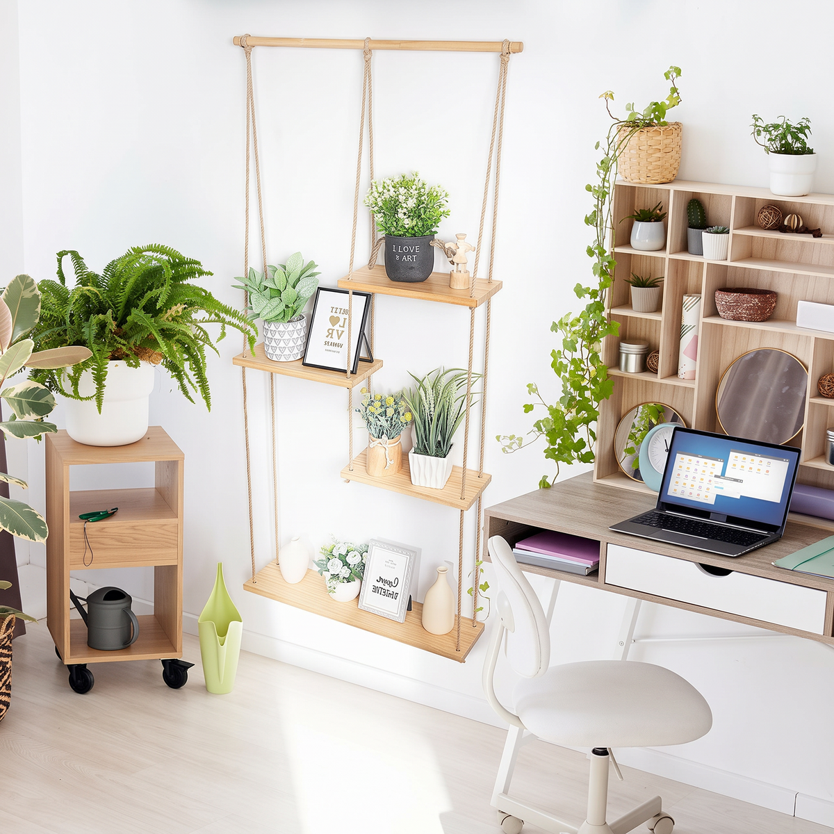 Étagère Murale Bohème en Bois et Corde Bohémia – vue 3