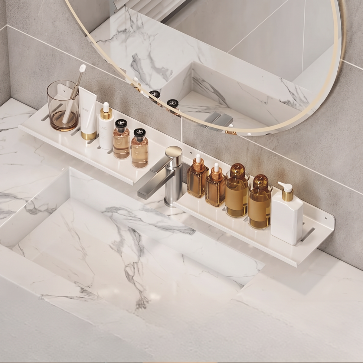 Étagère Murale Salle de Bain pour Lavabo - Murivo