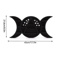 Étagère Lune Murale en Bois Noire - Lunéora