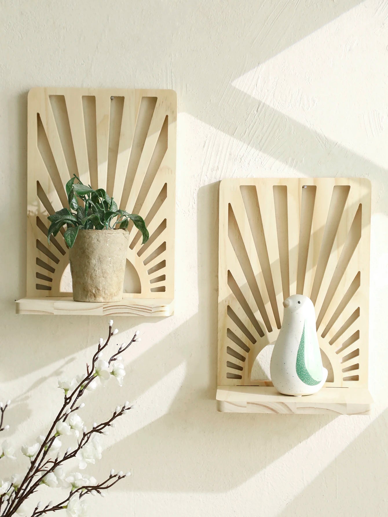 Étagère Murale Soleil en Bois - Noela