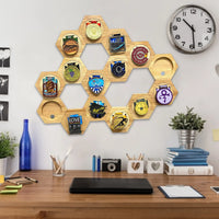 Support Mural Hexagonal pour Médailles en Bois - Medoria