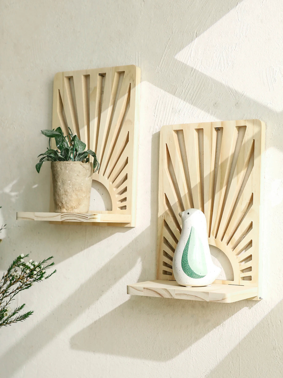 Étagère Murale Soleil en Bois - Noela