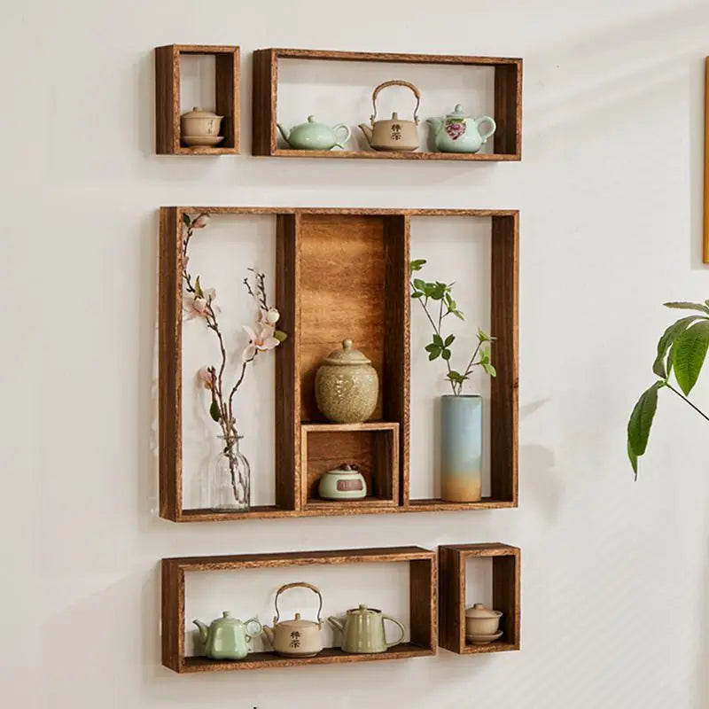 Étagère Murale Chinoise en Bois Massif - Gonia