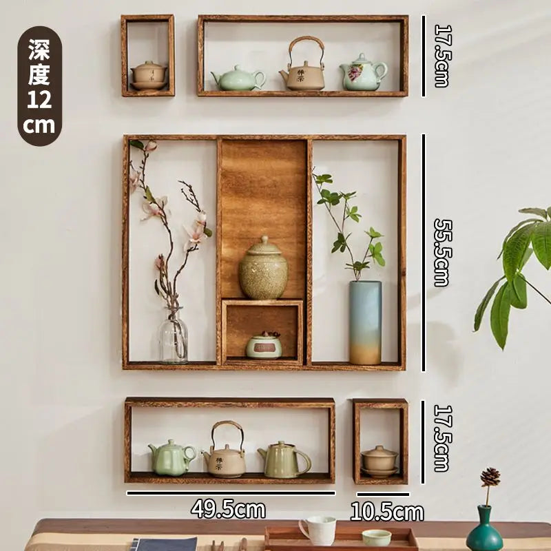 Étagère Murale Chinoise en Bois Massif - Gonia