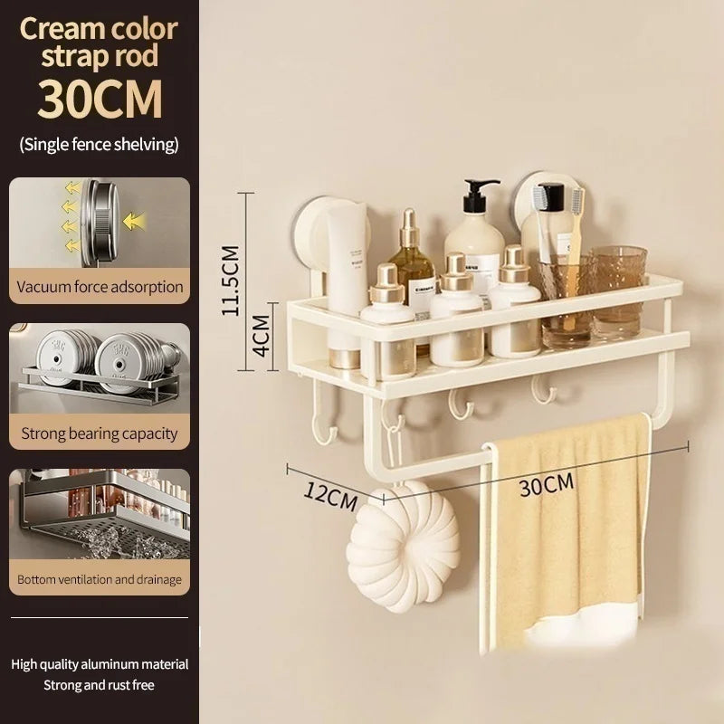 Étagère Murale Salle de Bain à Ventouses - Sorelia