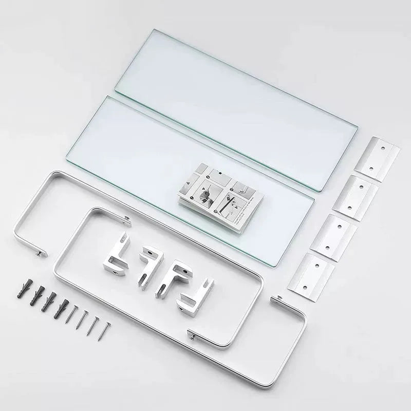 Étagère Murale Salle de Bain en Verre - Glacira