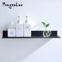 Étagère Murale Noire Salle de Bain en Aluminium - Norelia