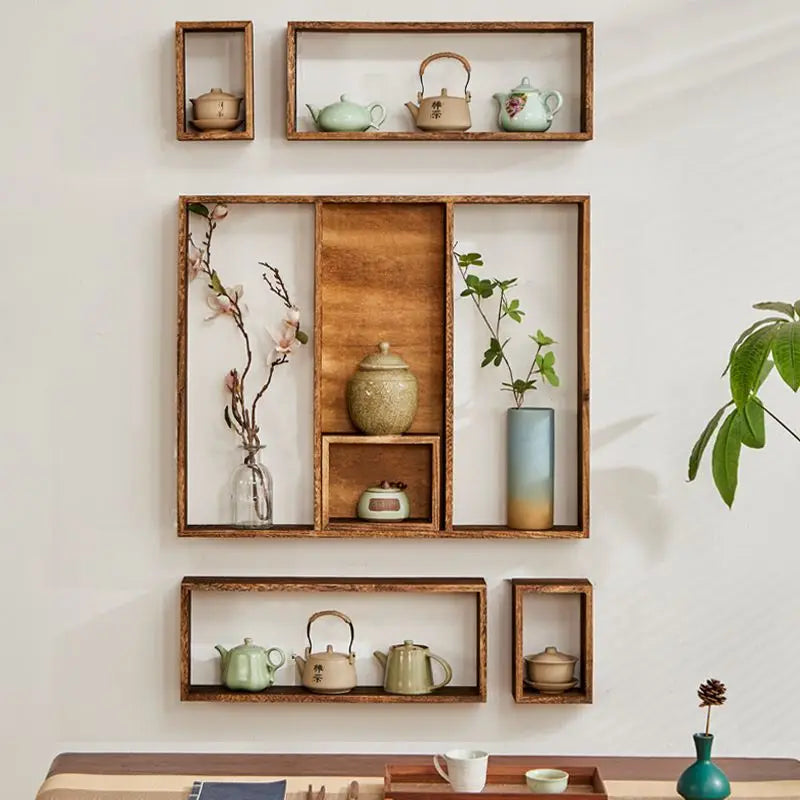 Étagère Murale Chinoise en Bois Massif - Gonia