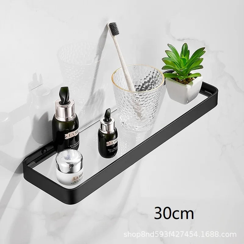 Étagère Murale Salle de Bain en Verre Trempé - Veloria