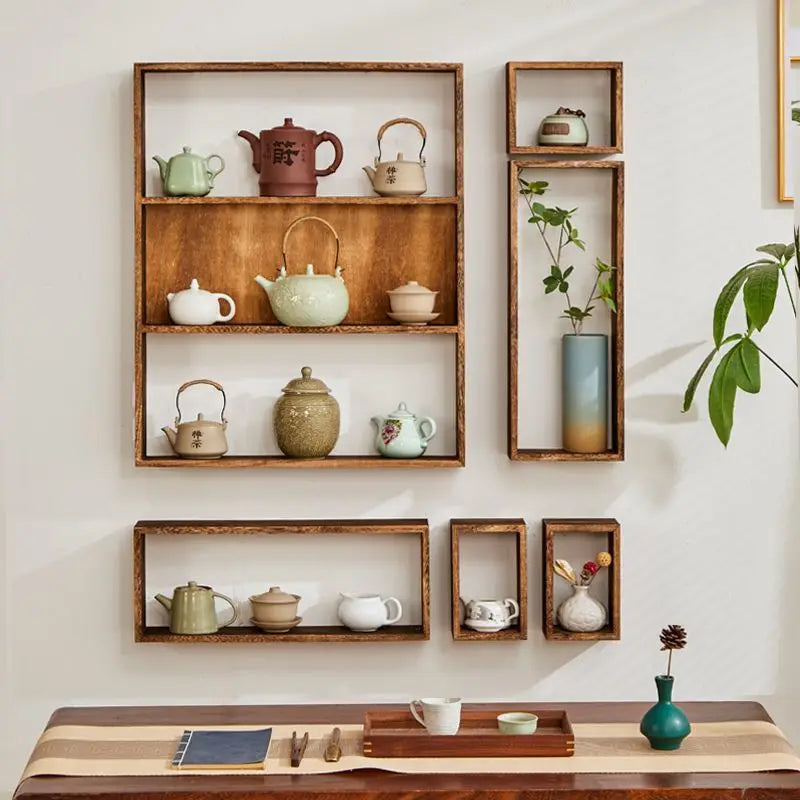 Étagère Murale Chinoise en Bois Massif - Gonia