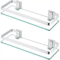 Étagère Murale Salle de Bain en Verre - Glacira