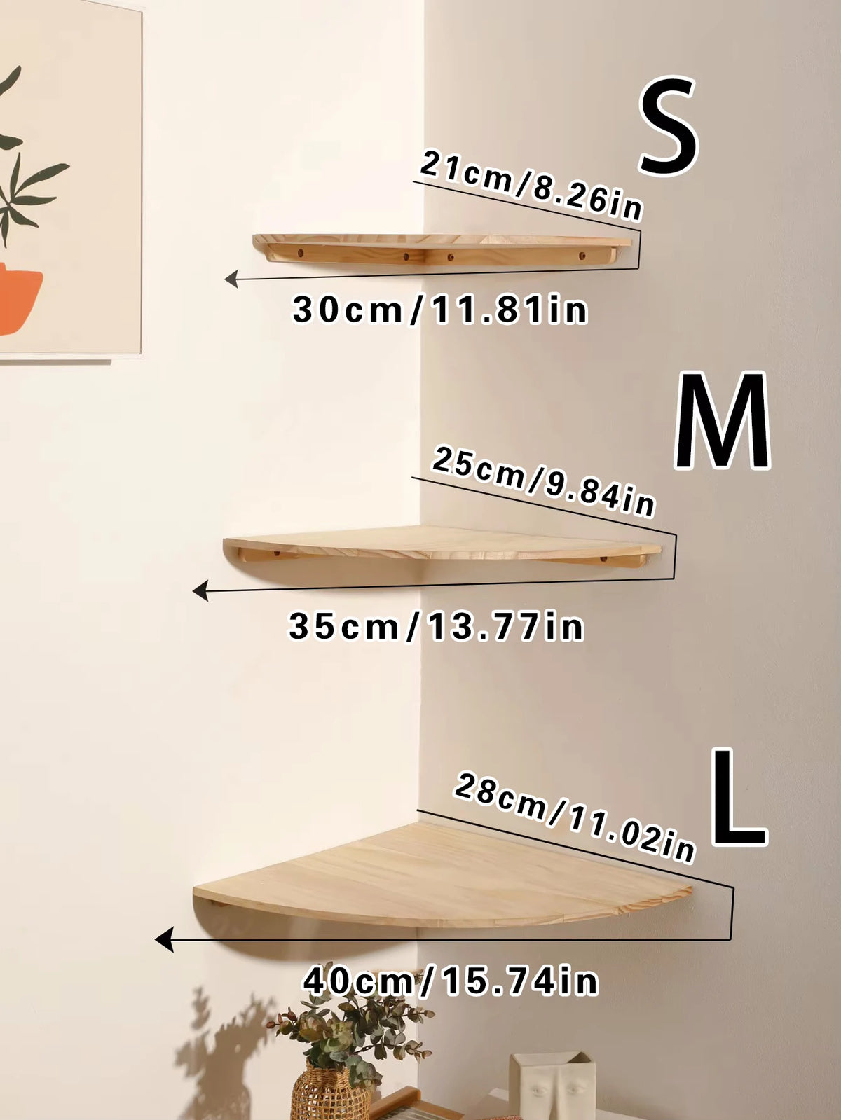 Étagère Murale d’Angle en Bois - Cornelia
