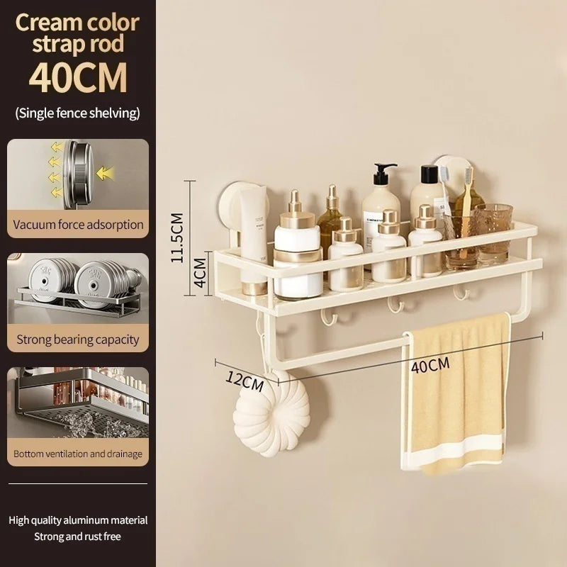 Étagère Murale Salle de Bain à Ventouses - Sorelia