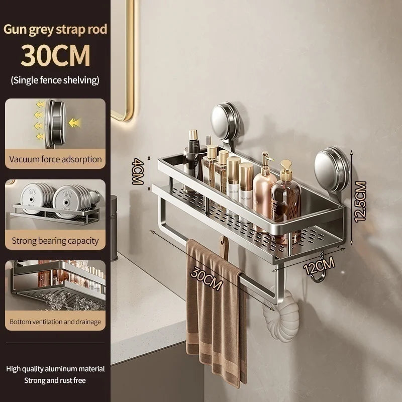 Étagère Murale Salle de Bain à Ventouses - Sorelia