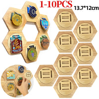 Support Mural Hexagonal pour Médailles en Bois - Medoria