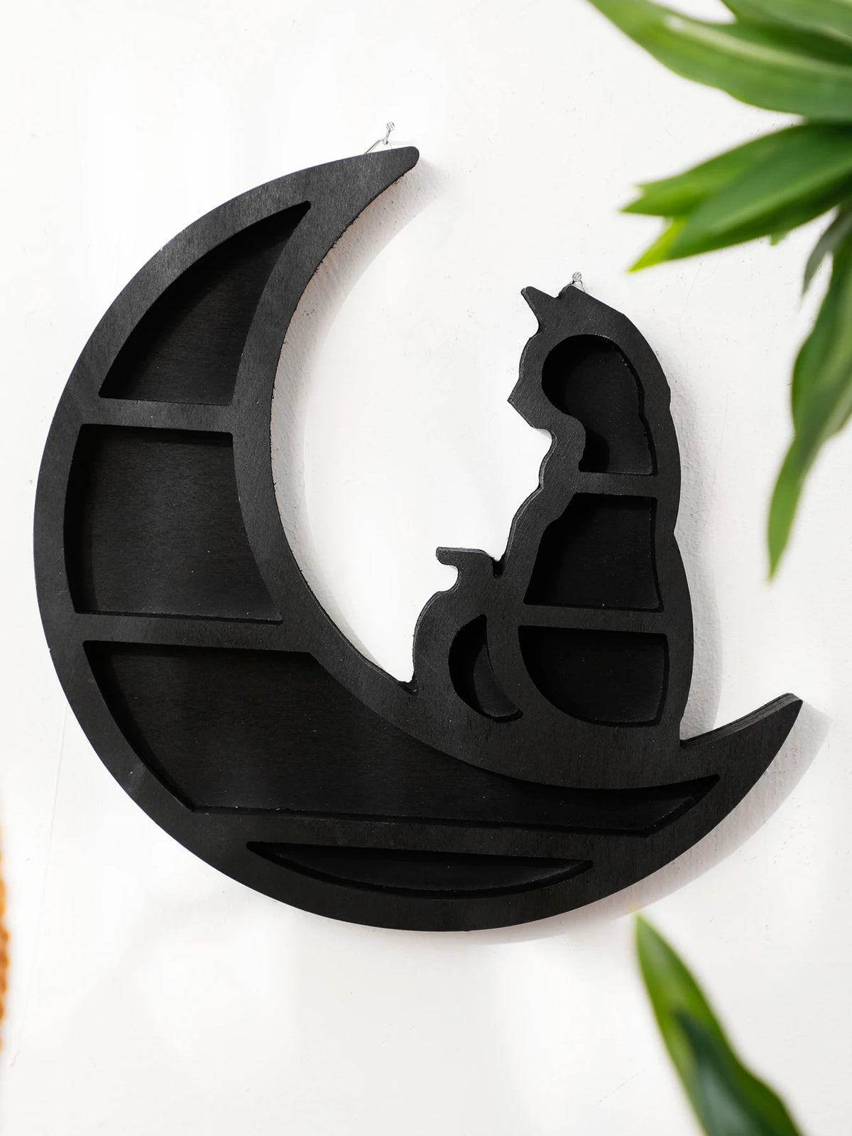 Étagère Murale Bois Décorative - Chat sur la Lune