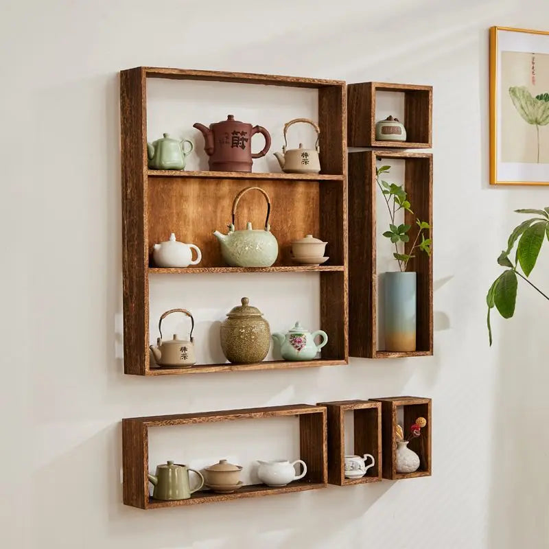Étagère Murale Chinoise en Bois Massif - Gonia
