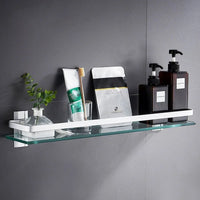 Étagère Murale Salle de Bain en Verre - Glacira