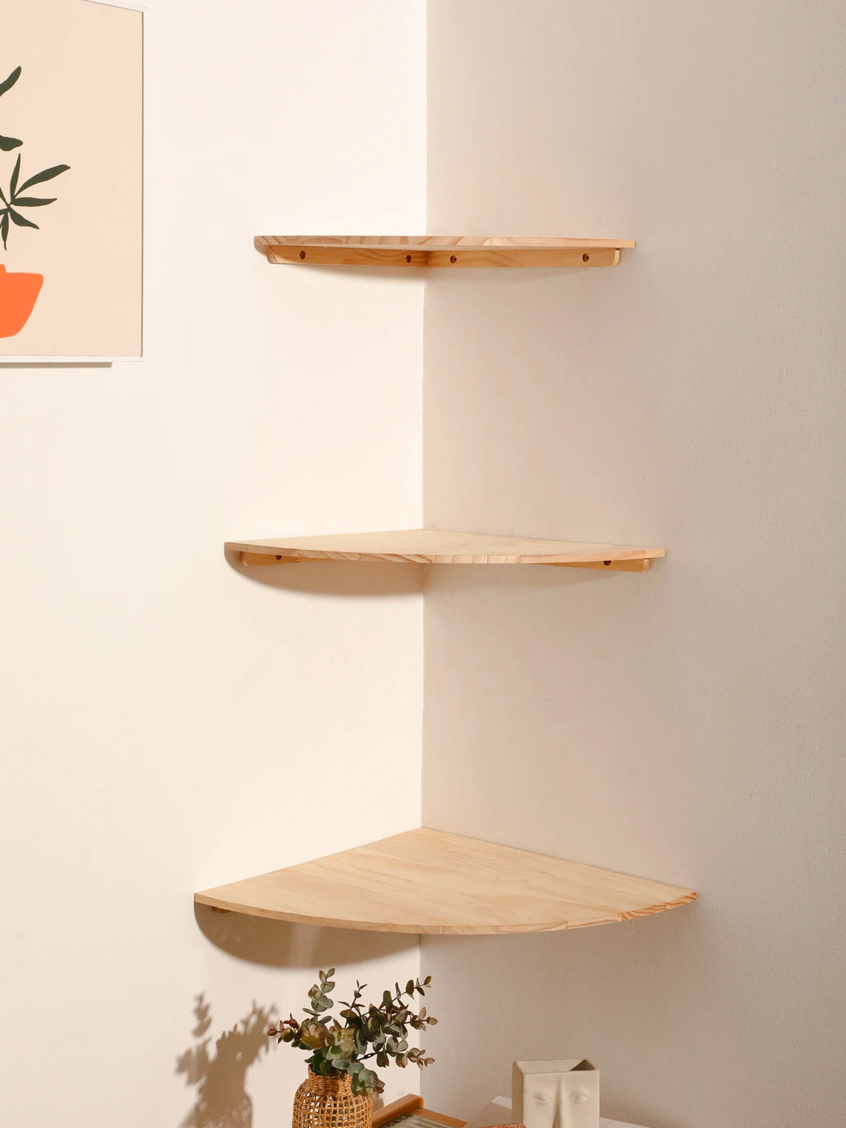 Étagère Murale d’Angle en Bois - Cornelia