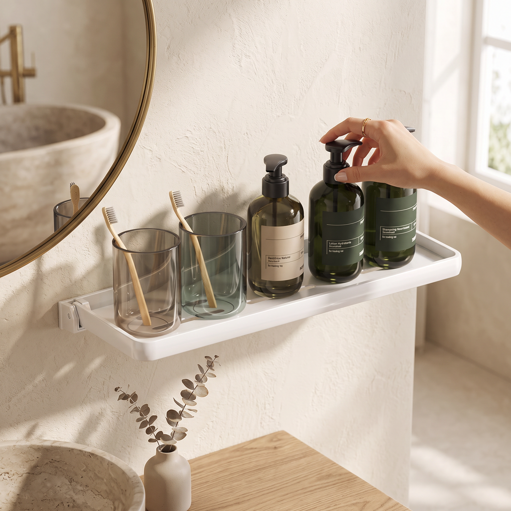Étagère Murale Salle de Bain Pliable Shelvia – vue principale