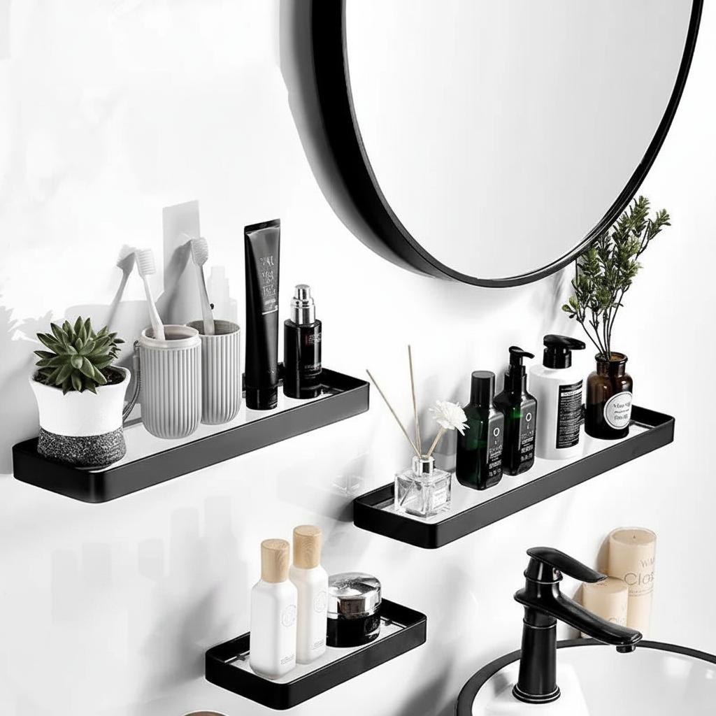 Étagère Murale Salle de Bain en Verre Trempé Veloria – vue 3