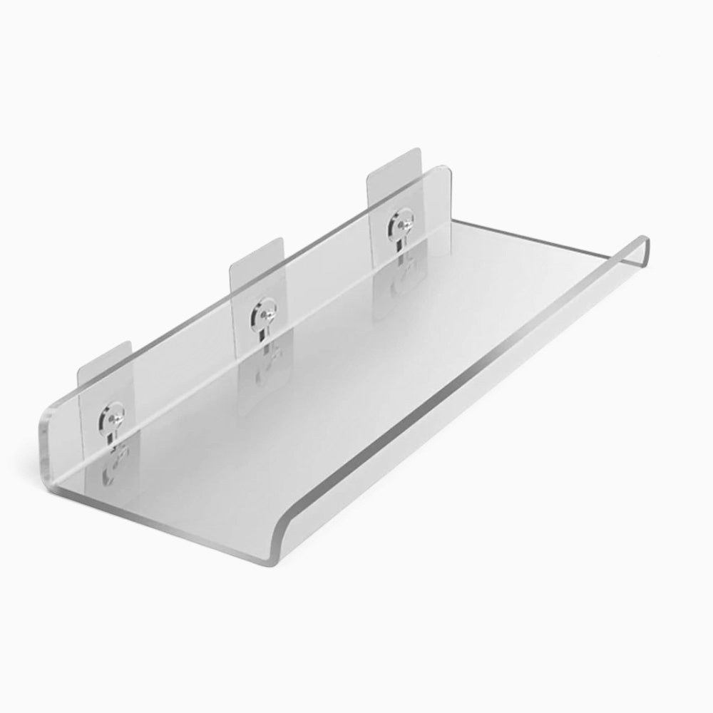 Petite étagère murale transparente Royaume de L'Étagère en acrylique avec fixation adhésive sans perçage