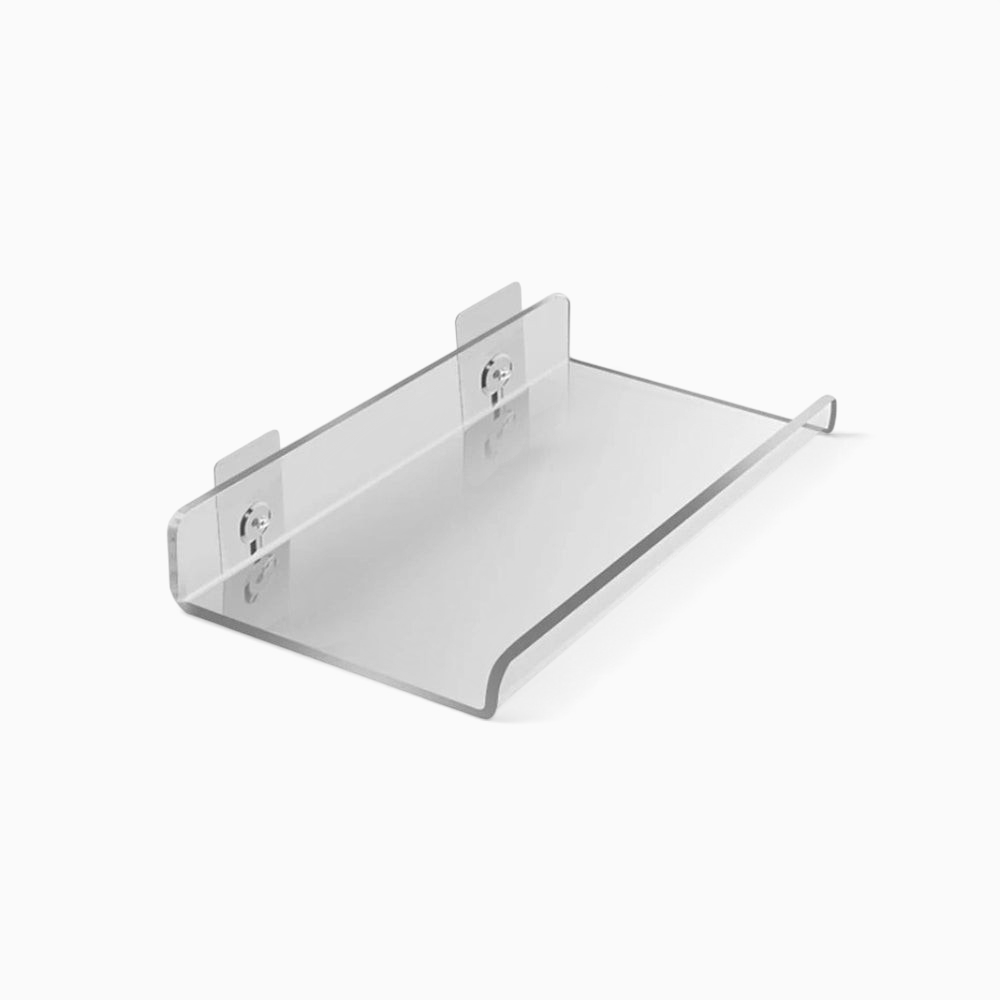 Petite étagère murale transparente en acrylique Royaume de L'Étagère avec fixation adhésive sans perçage